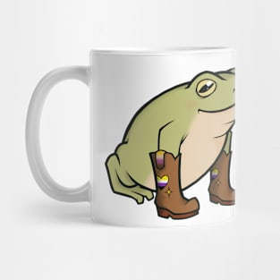 Nonbinary Pride Cowboy Boots Frog Mug